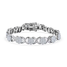 Moissanite XOXO Bracelet in Platinum Over Sterling Silver (7.25 In) 10.40 ctw