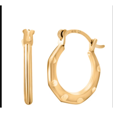 14K Yellow Gold Hoop Earrings 0.38 Grams
