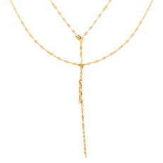Italian Tassel Mirror Necklace in 10K Yellow Gold 1.80 Grams 20 Inches