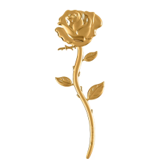 24K Yellow Gold Rose 99mmX32mm 0.20 Grams