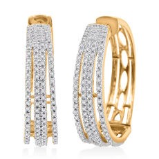 Diamond G-H I3 1.00 ctw Earrings in 14K Yellow Gold Sterling Silver